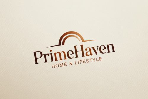 create a logo for me my stores name is PrimeHaven make the color brownish
